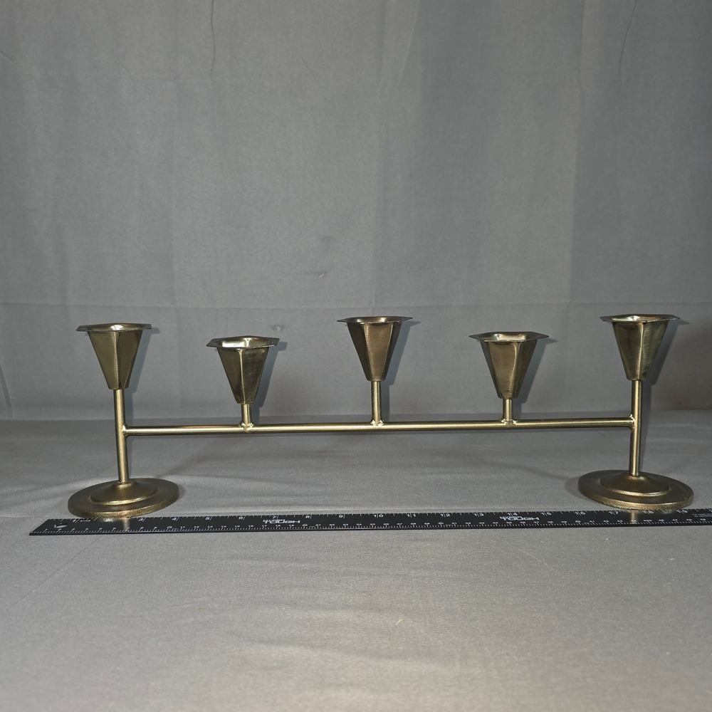 Hearth & Hand Magnolia Christmas Brass Candelabra 5 Taper Candle Holder